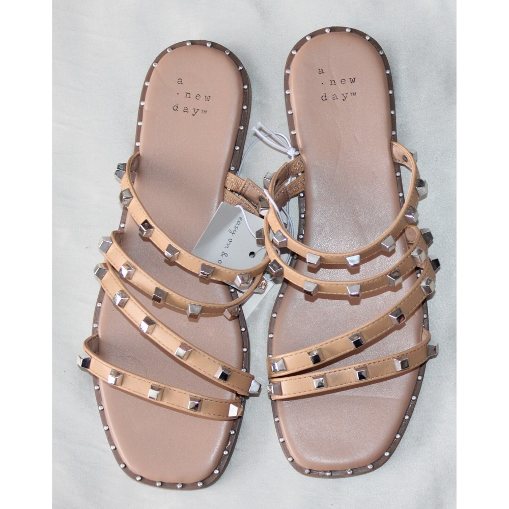 NEW A New Day Hollis Embellished slide Sandals Size 11 Tan NEW with tags